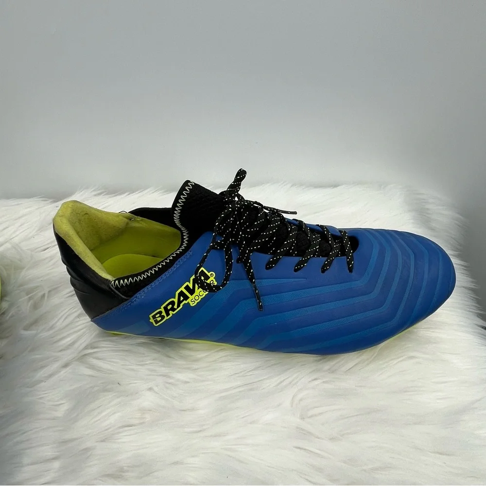 Brava Soccer Cleats Shoes Men's Size 11.5 D Lace Up Blue/Neon